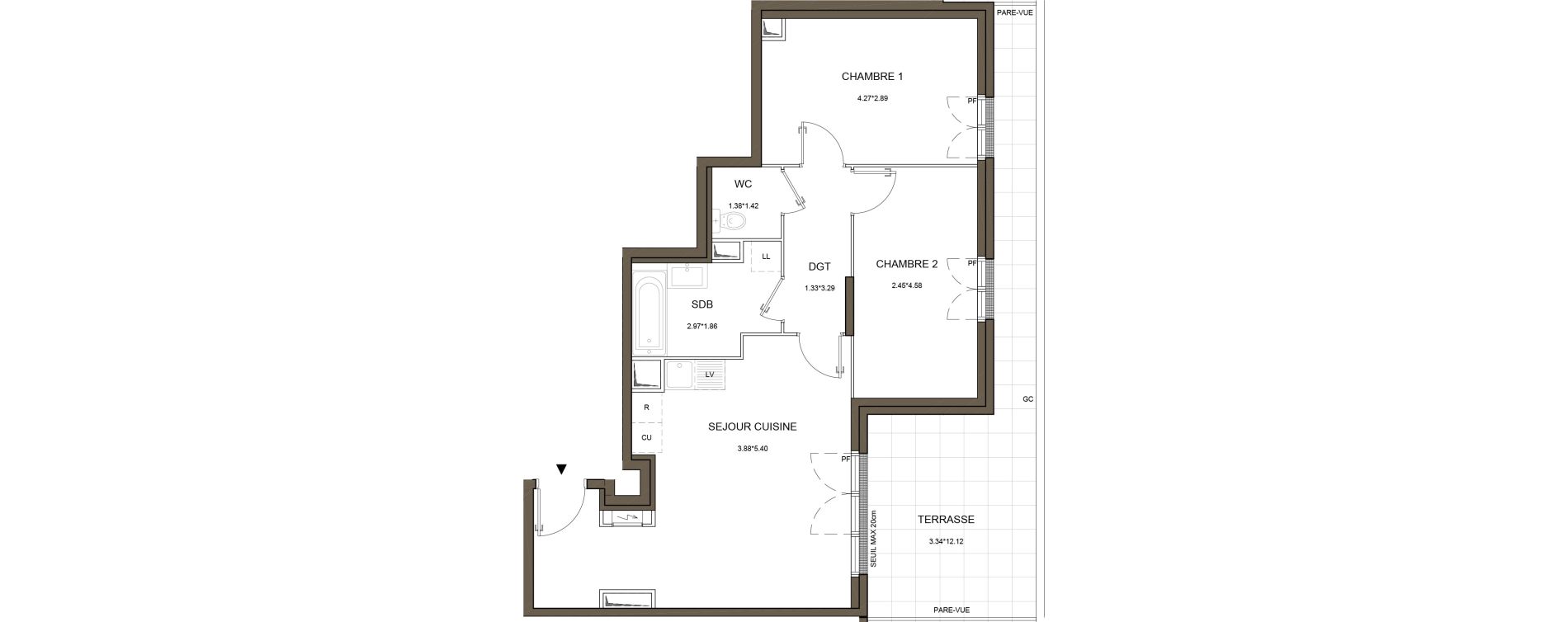 Appartement T3 de 60,08 m2 &agrave; Arnouville Gare