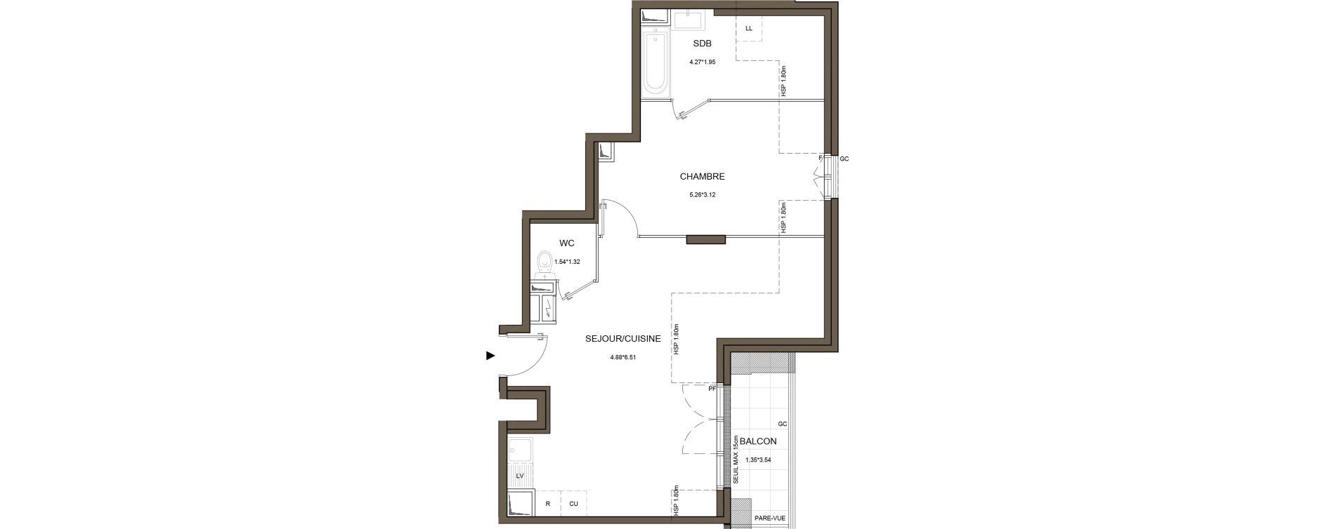 Appartement T2 de 46,13 m2 &agrave; Arnouville Gare
