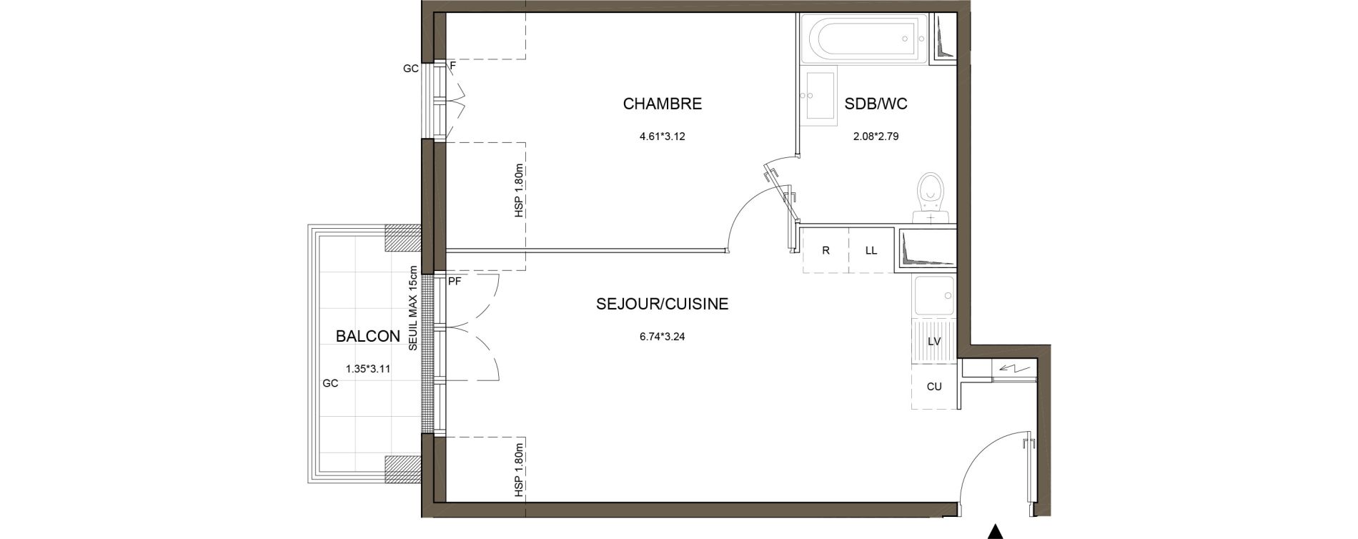 Appartement T2 de 40,77 m2 &agrave; Arnouville Gare