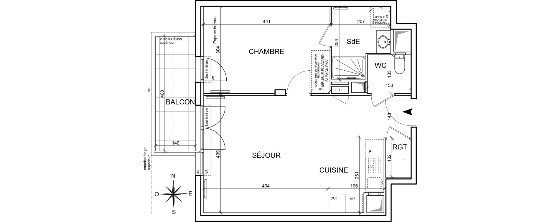 Appartement T2 de 47,80 m2 &agrave; Arnouville Gare
