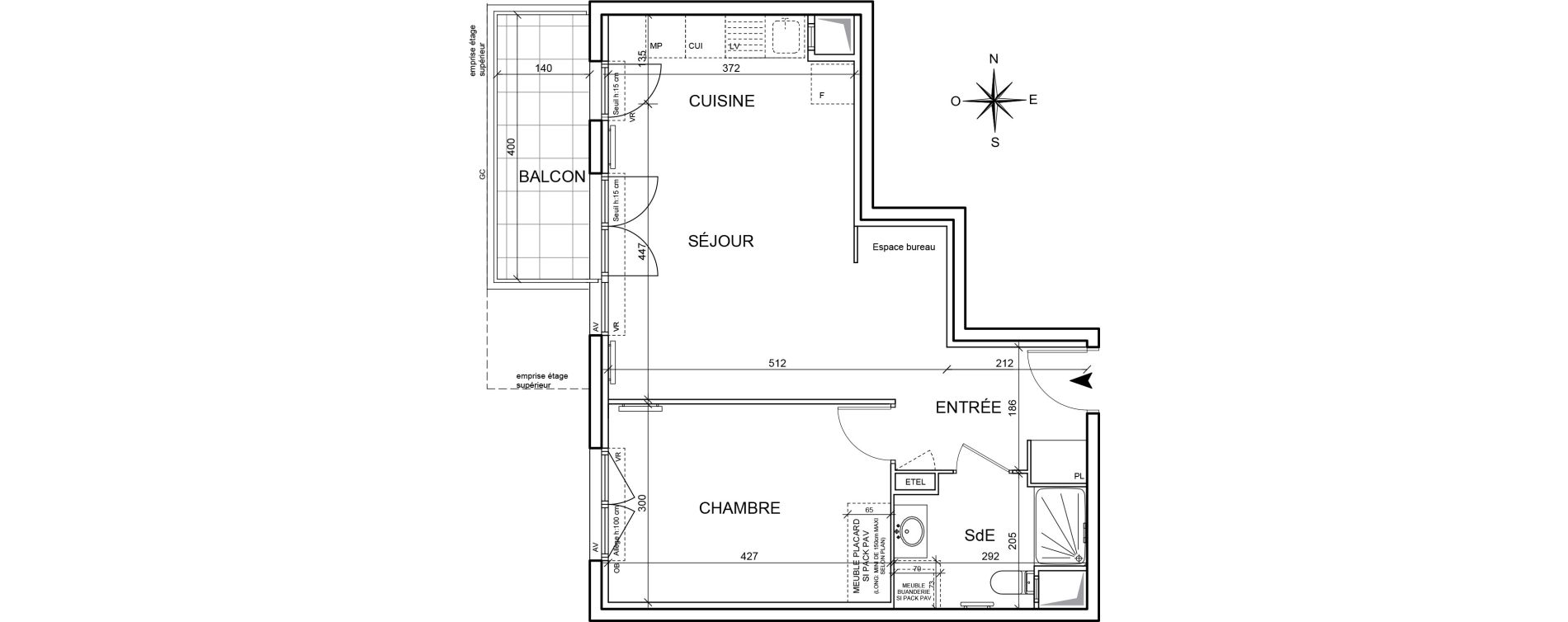 Appartement T2 de 47,60 m2 &agrave; Arnouville Gare