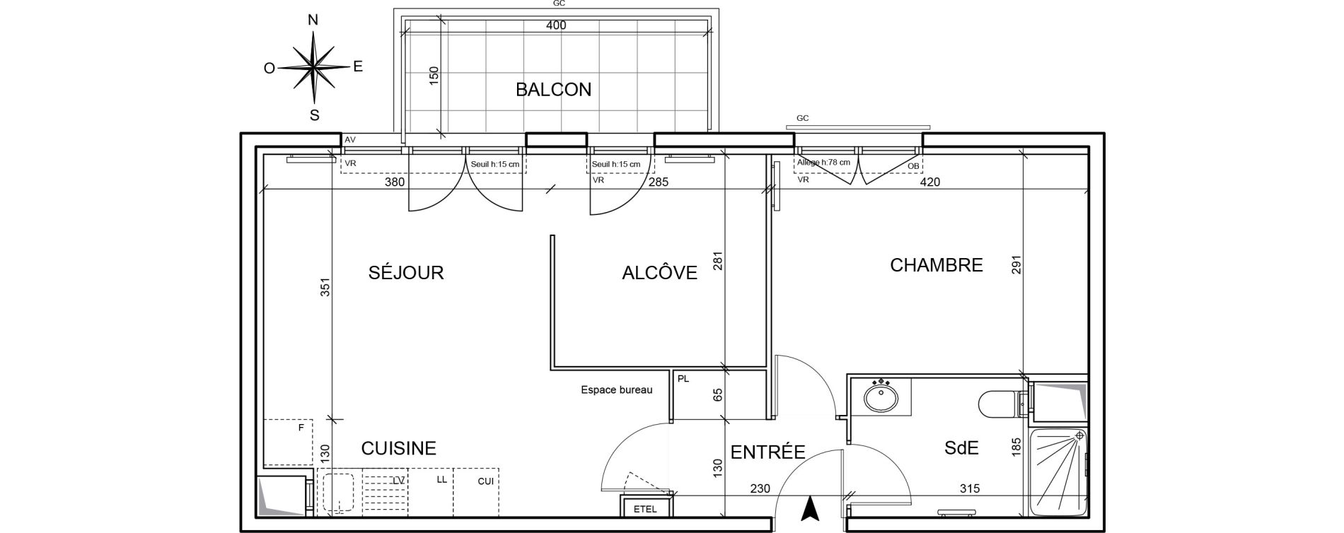 Appartement T2 de 50,50 m2 &agrave; Arnouville Gare
