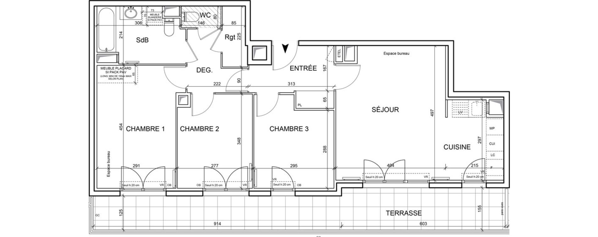Appartement T4 de 76,60 m2 &agrave; Arnouville Gare
