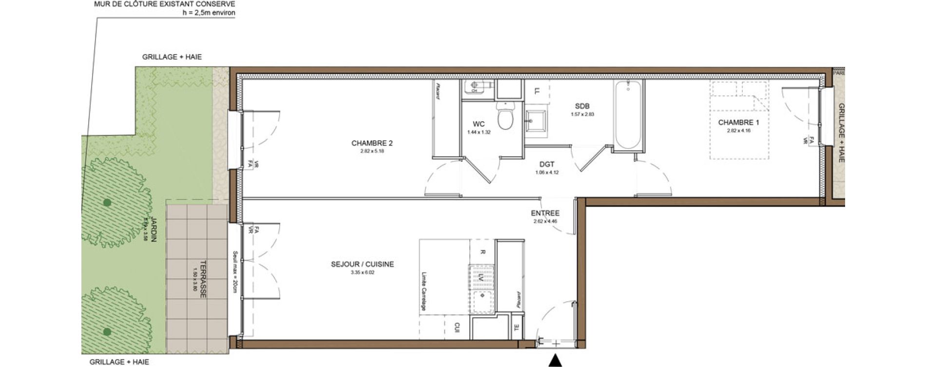 Appartement T3 de 63,23 m2 &agrave; Beauchamp Centre