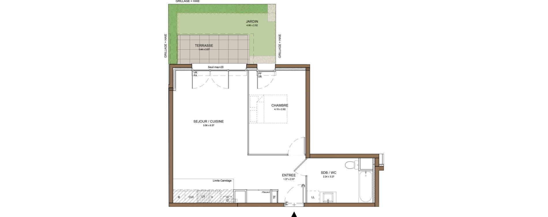 Appartement T2 de 48,88 m2 &agrave; Beauchamp Centre