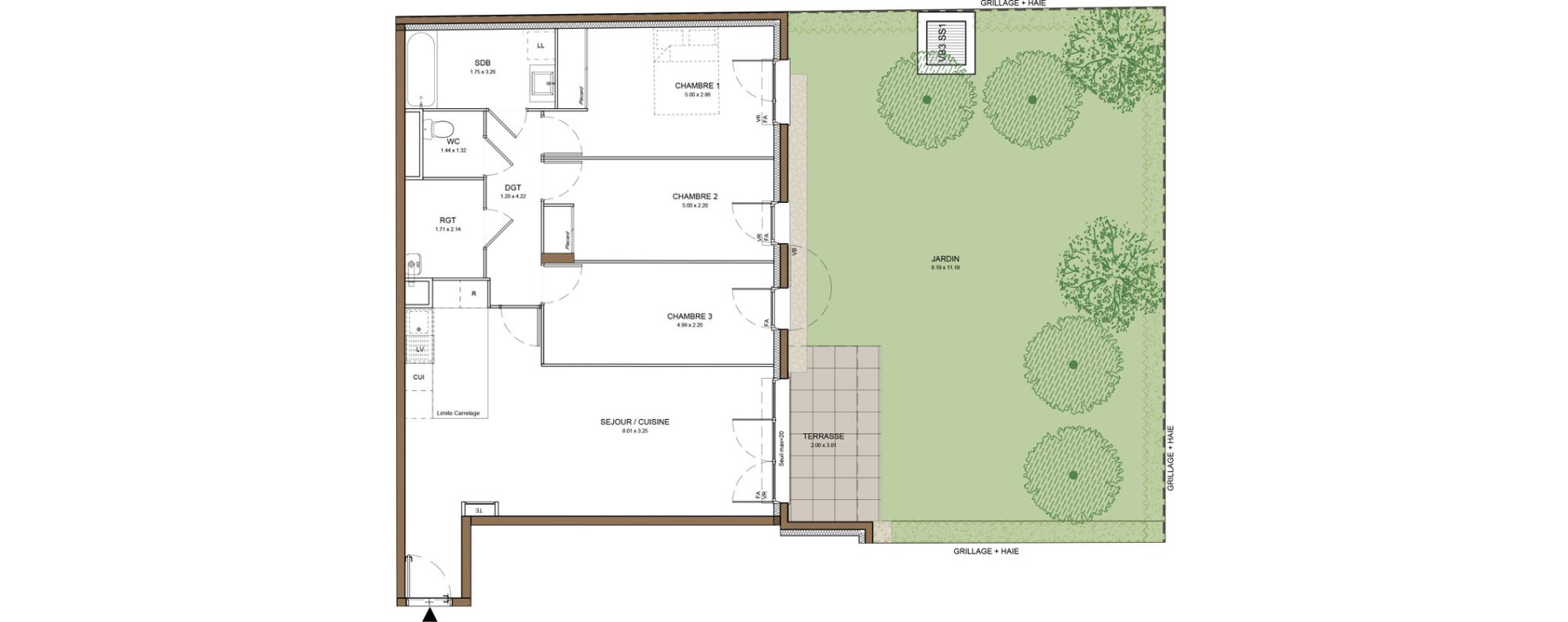 Appartement T4 de 83,34 m2 &agrave; Beauchamp Centre