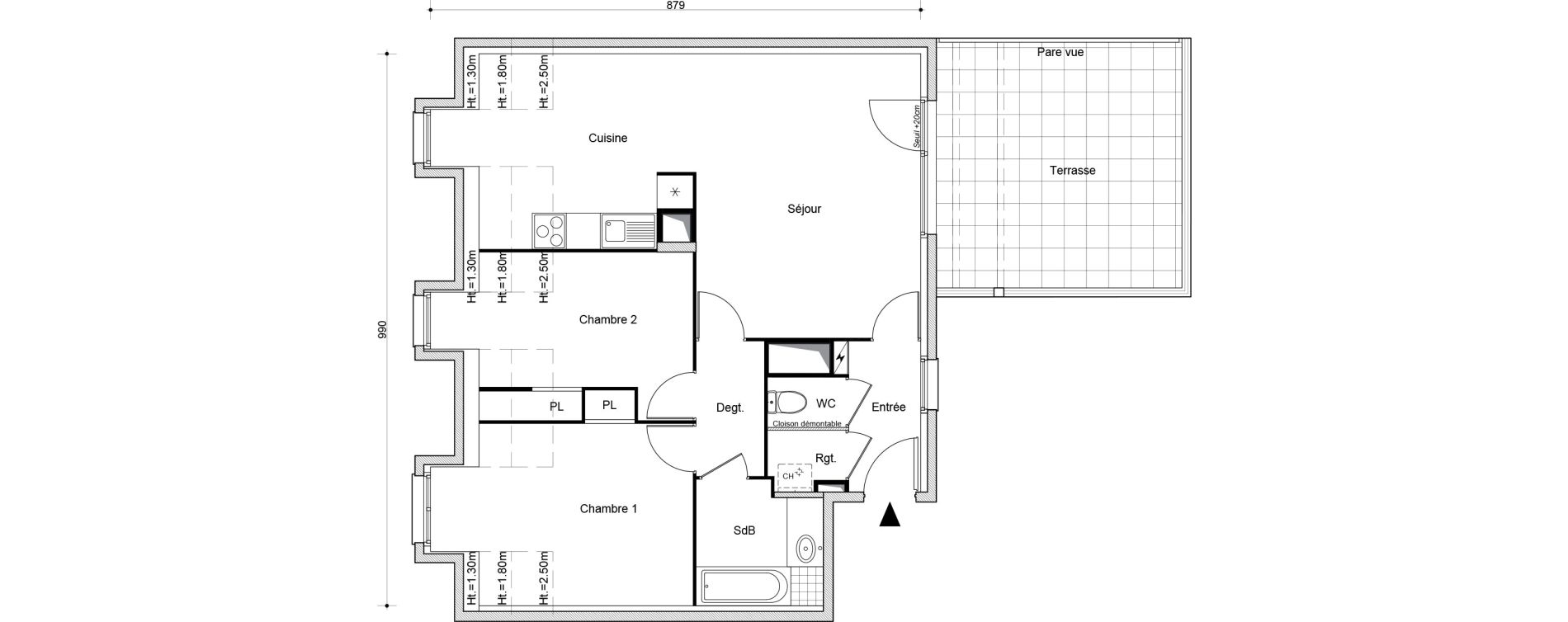 Appartement T3 de 71,22 m2 &agrave; Beaumont-Sur-Oise Centre