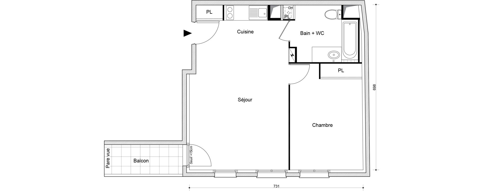 Appartement T2 de 47,98 m2 &agrave; Beaumont-Sur-Oise Centre