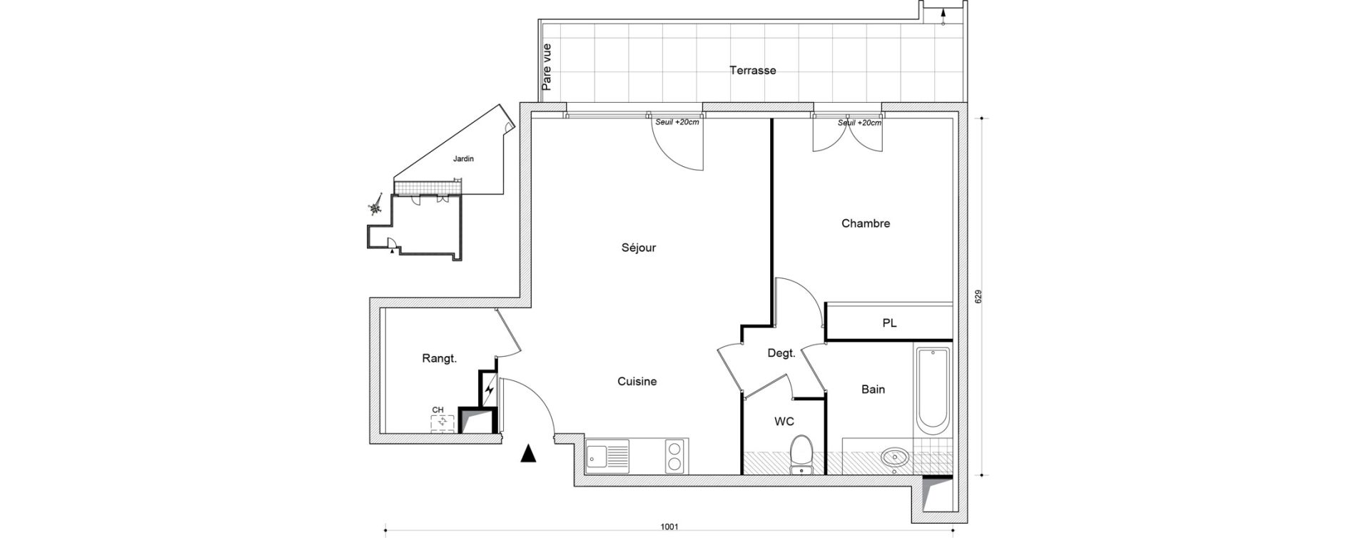 Appartement T2 de 50,51 m2 &agrave; Beaumont-Sur-Oise Centre