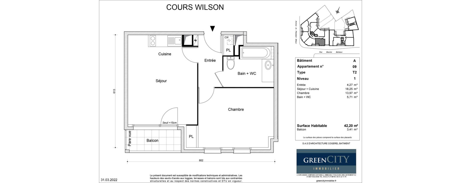 Appartement T2 de 42,20 m2 &agrave; Beaumont-Sur-Oise Centre