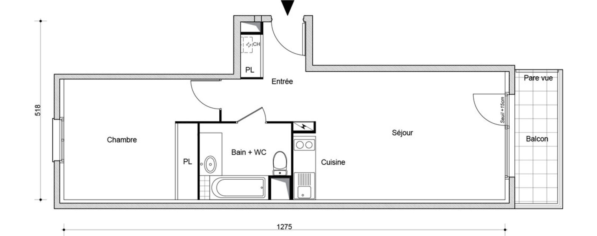Appartement T2 de 47,45 m2 &agrave; Beaumont-Sur-Oise Centre