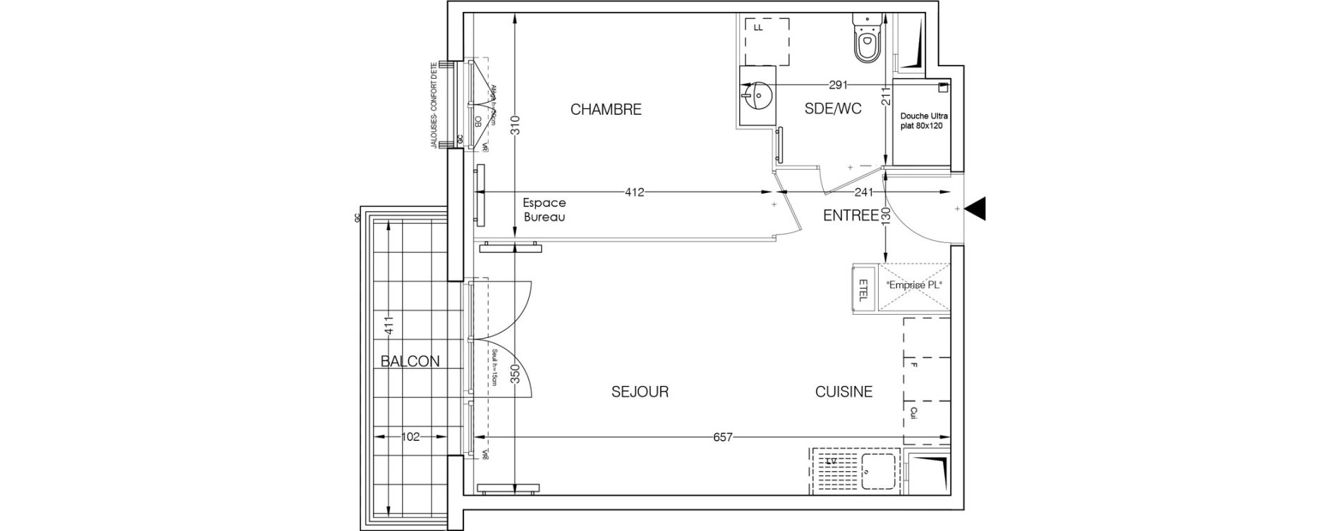 Appartement T2 de 41,79 m2 &agrave; Beaumont-Sur-Oise Centre