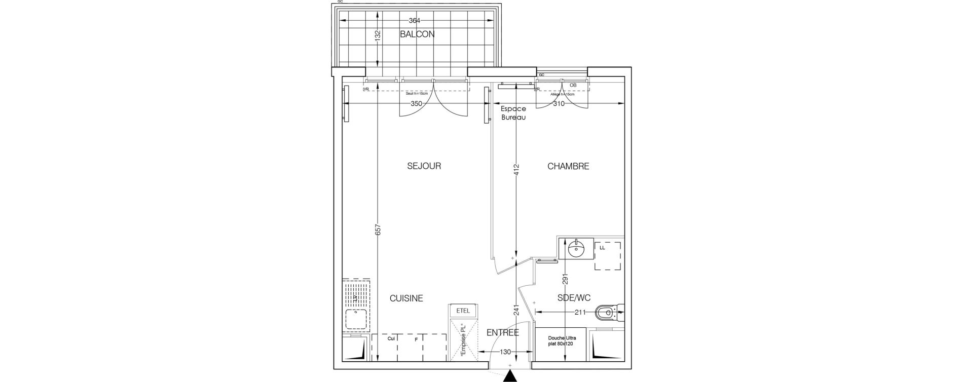 Appartement T2 de 41,78 m2 &agrave; Beaumont-Sur-Oise Centre