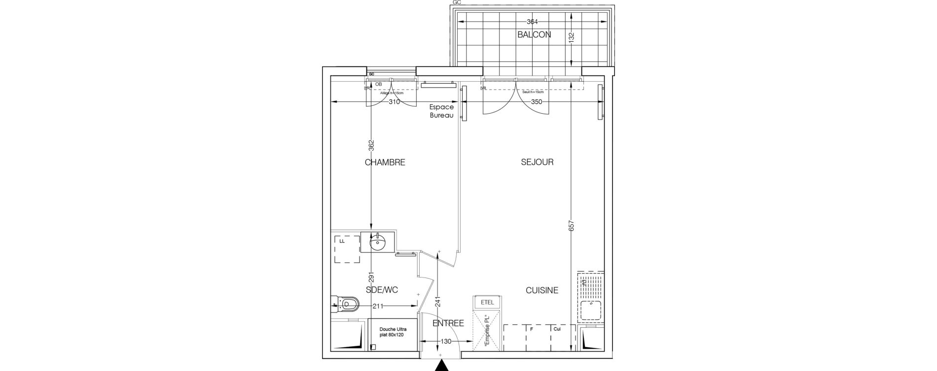 Appartement T2 de 41,77 m2 &agrave; Beaumont-Sur-Oise Centre