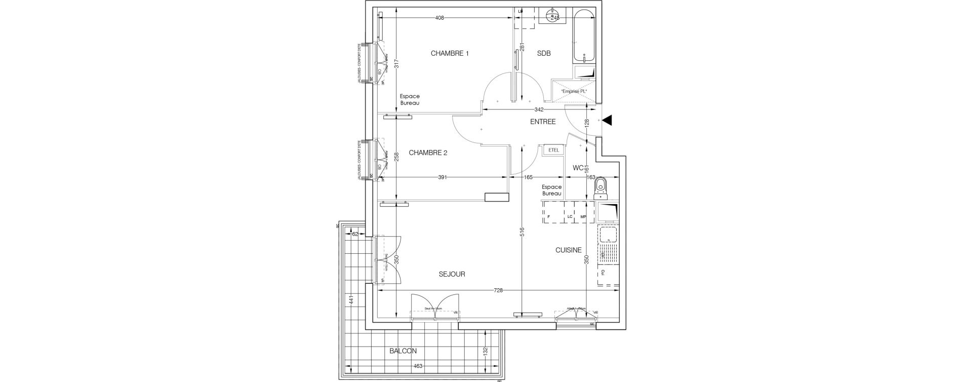 Appartement T3 de 62,46 m2 &agrave; Beaumont-Sur-Oise Centre