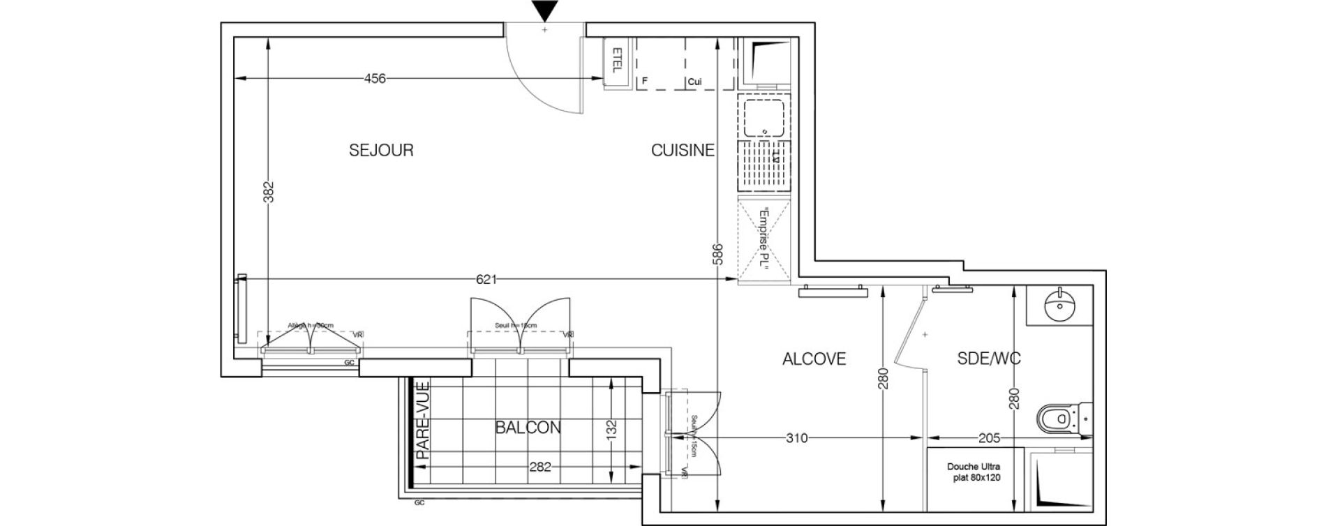 Appartement T1 de 38,31 m2 &agrave; Beaumont-Sur-Oise Centre