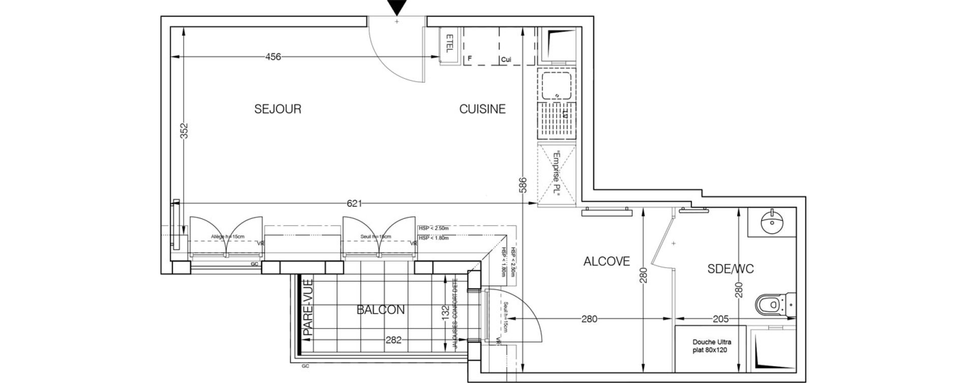 Appartement T1 de 37,08 m2 &agrave; Beaumont-Sur-Oise Centre