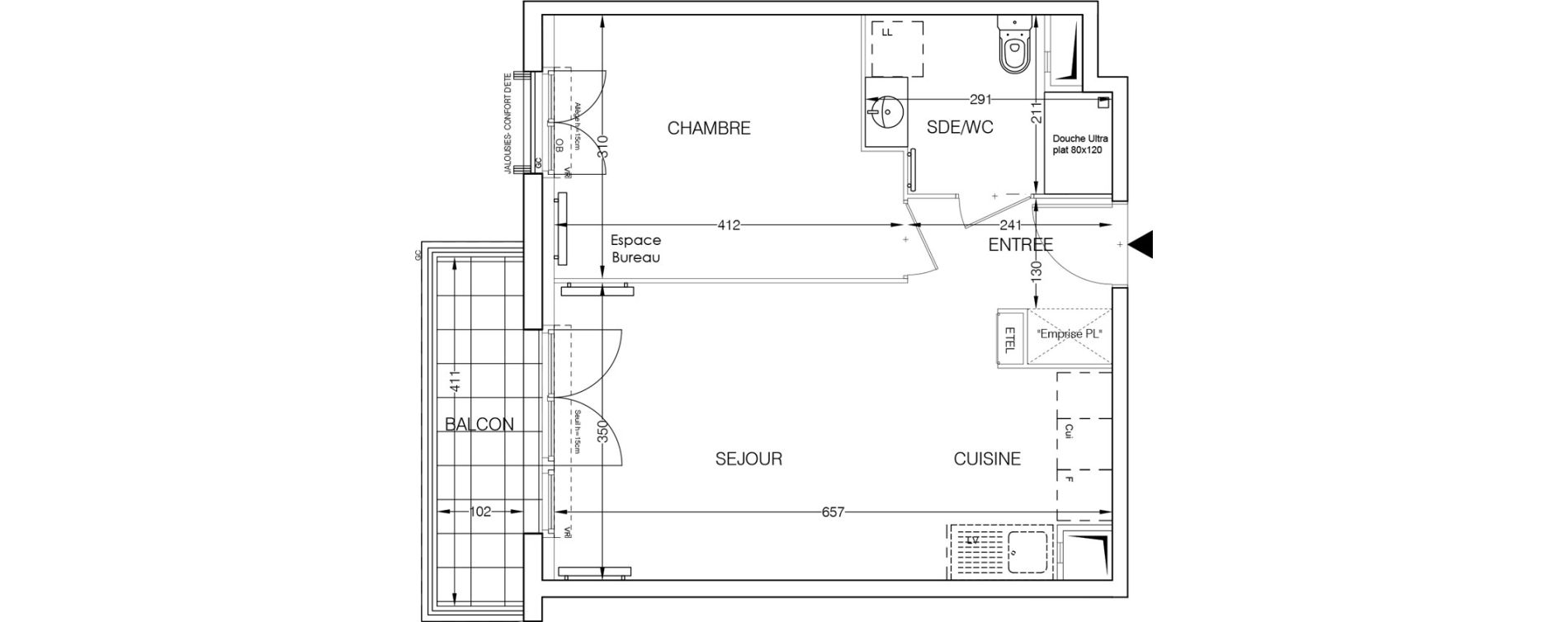 Appartement T2 de 41,79 m2 &agrave; Beaumont-Sur-Oise Centre