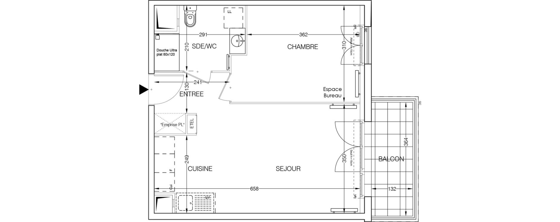 Appartement T2 de 41,78 m2 &agrave; Beaumont-Sur-Oise Centre