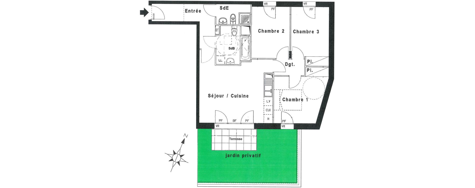 Appartement T4 de 70,51 m2 &agrave; Beaumont-Sur-Oise Centre