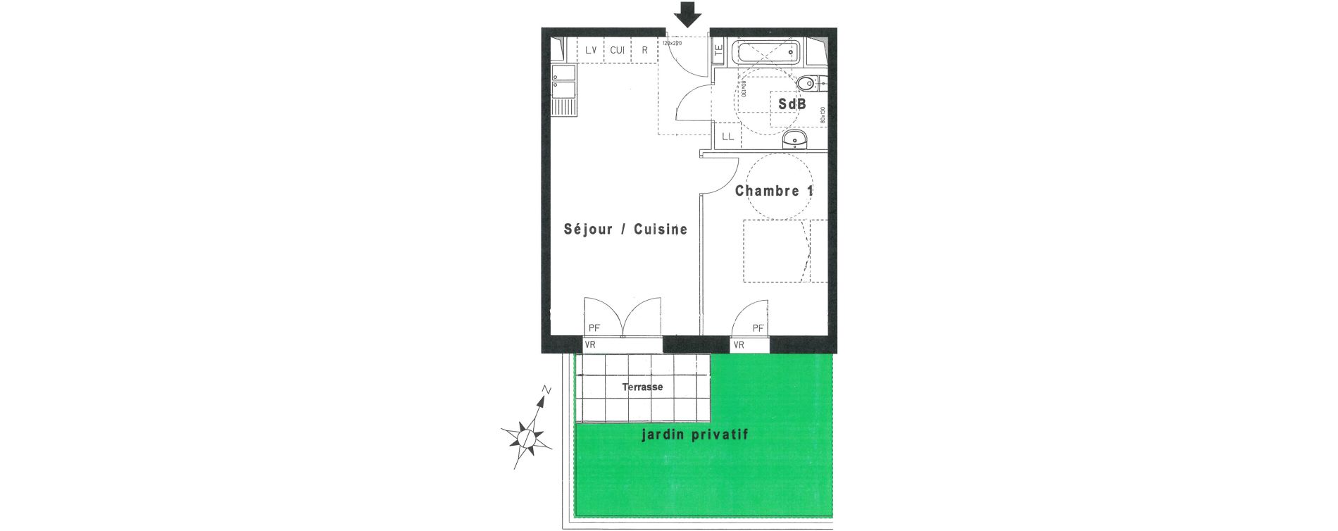 Appartement T2 de 40,50 m2 &agrave; Beaumont-Sur-Oise Centre