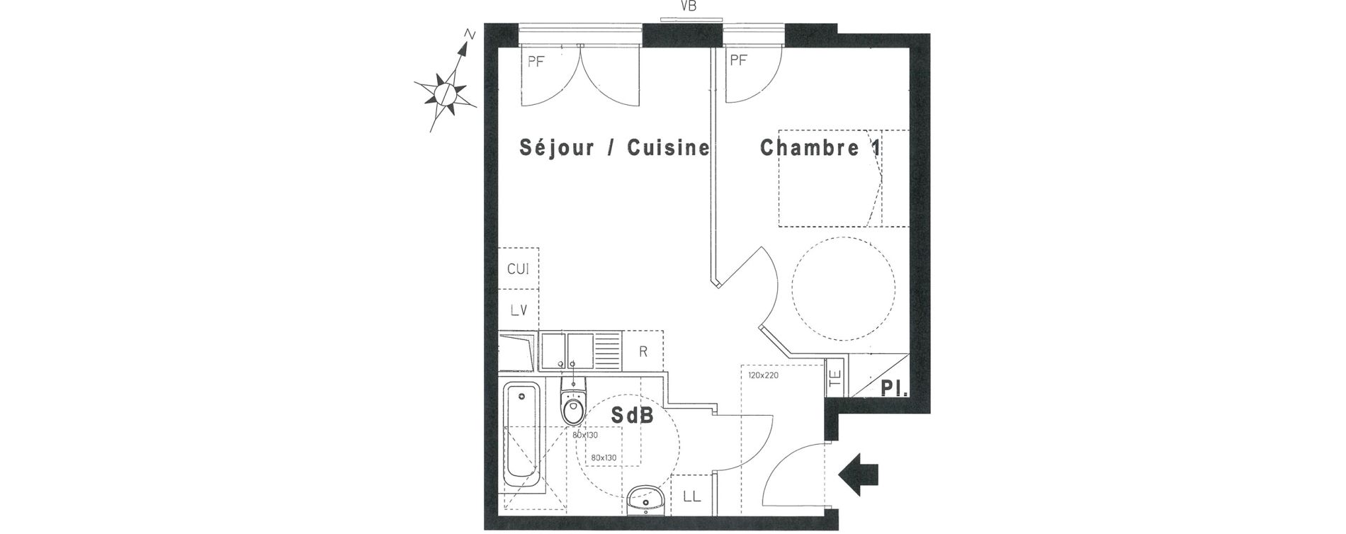 Appartement T2 de 38,41 m2 &agrave; Beaumont-Sur-Oise Centre