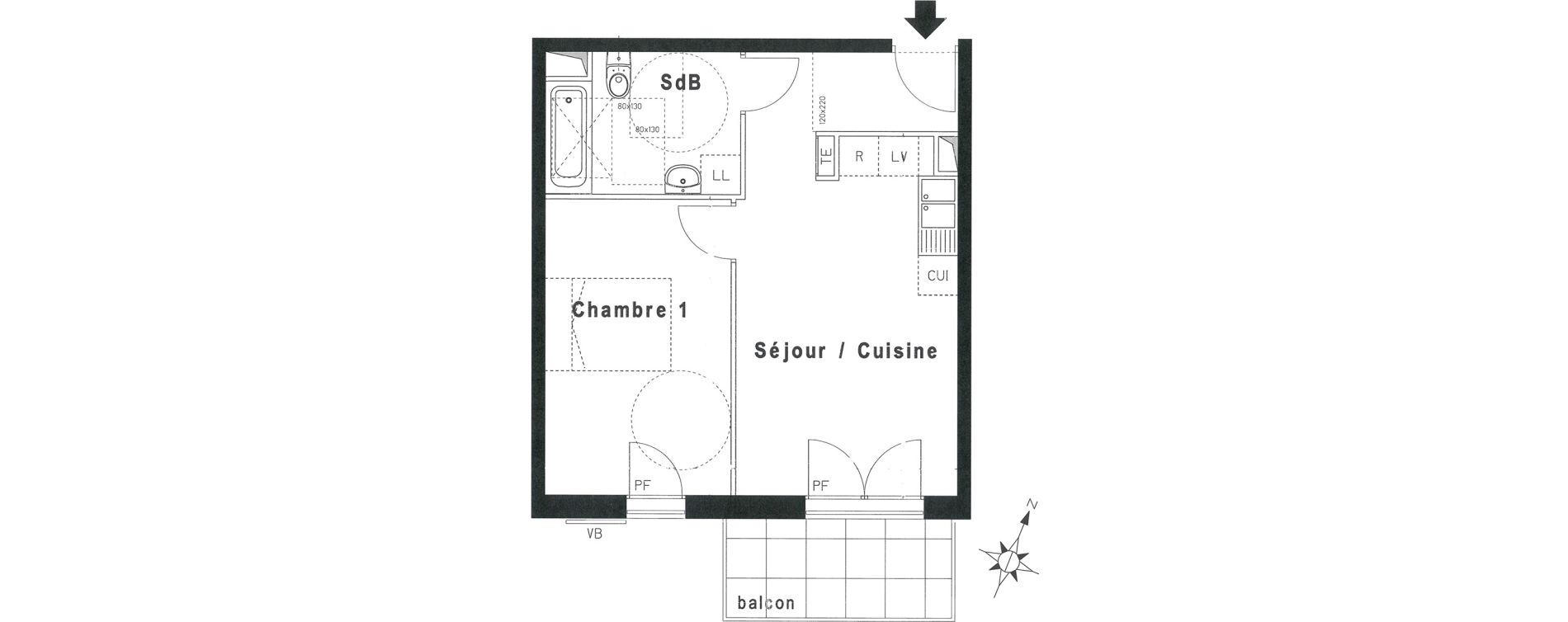 Appartement T2 de 40,41 m2 &agrave; Beaumont-Sur-Oise Centre