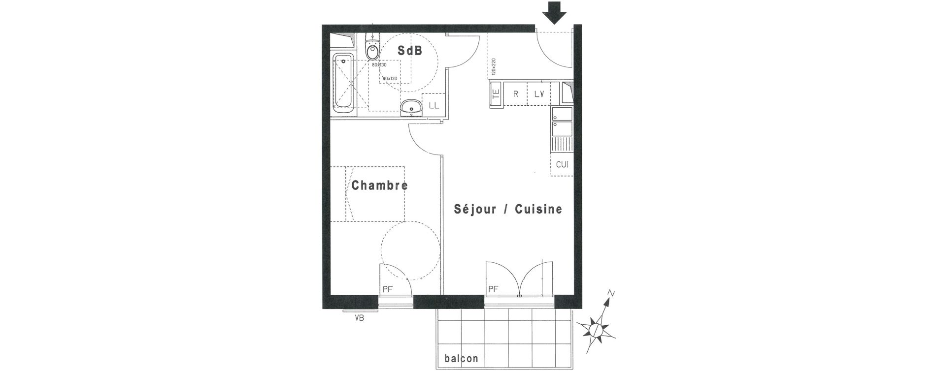 Appartement T2 de 40,50 m2 &agrave; Beaumont-Sur-Oise Centre