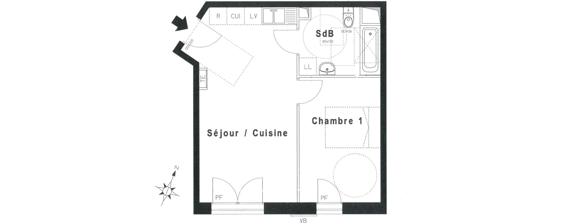 Appartement T2 de 40,83 m2 &agrave; Beaumont-Sur-Oise Centre