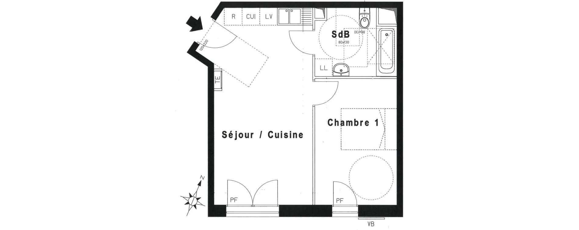 Appartement T2 de 40,83 m2 &agrave; Beaumont-Sur-Oise Centre