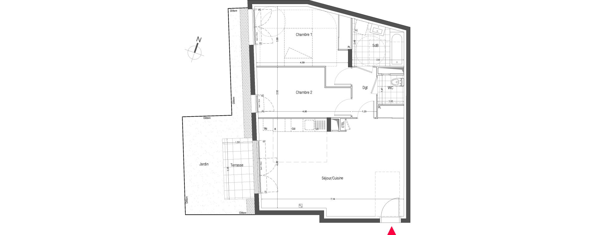 Appartement T3 de 69,97 m2 &agrave; Bessancourt Bessancourt les meuniers