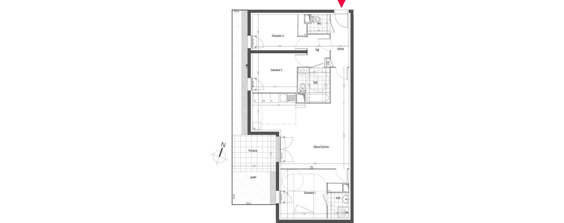 Appartement T4 de 82,15 m2 &agrave; Bessancourt Bessancourt les meuniers