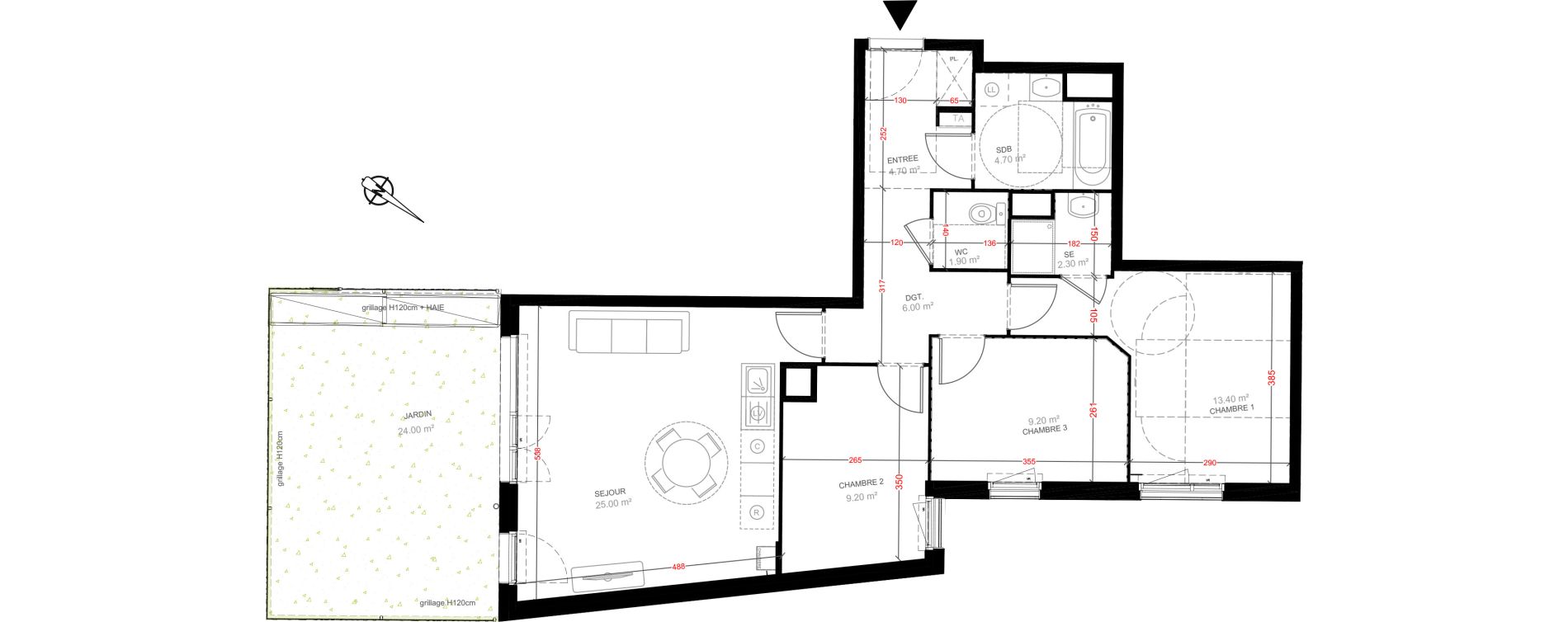 Appartement T4 de 76,40 m2 &agrave; Bessancourt Bessancourt les meuniers