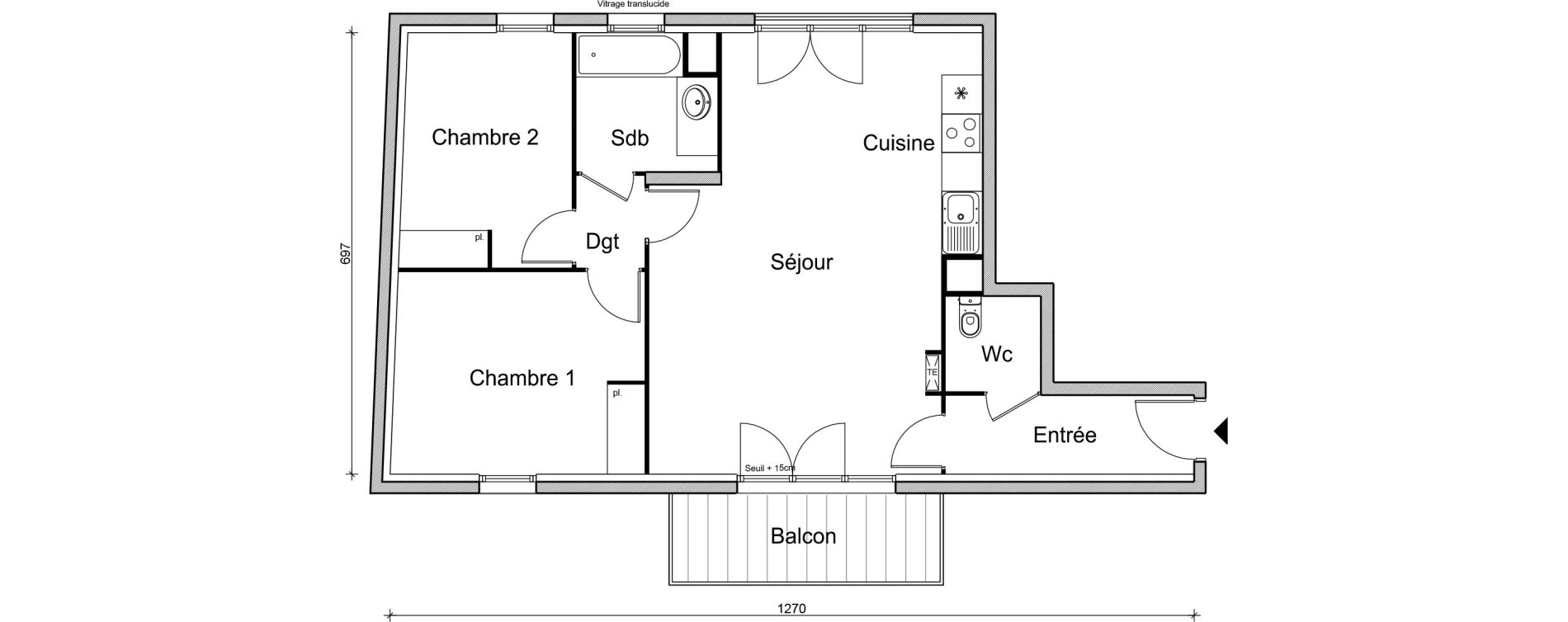 Appartement T3 de 67,80 m2 &agrave; Bezons Vaillant - couturier