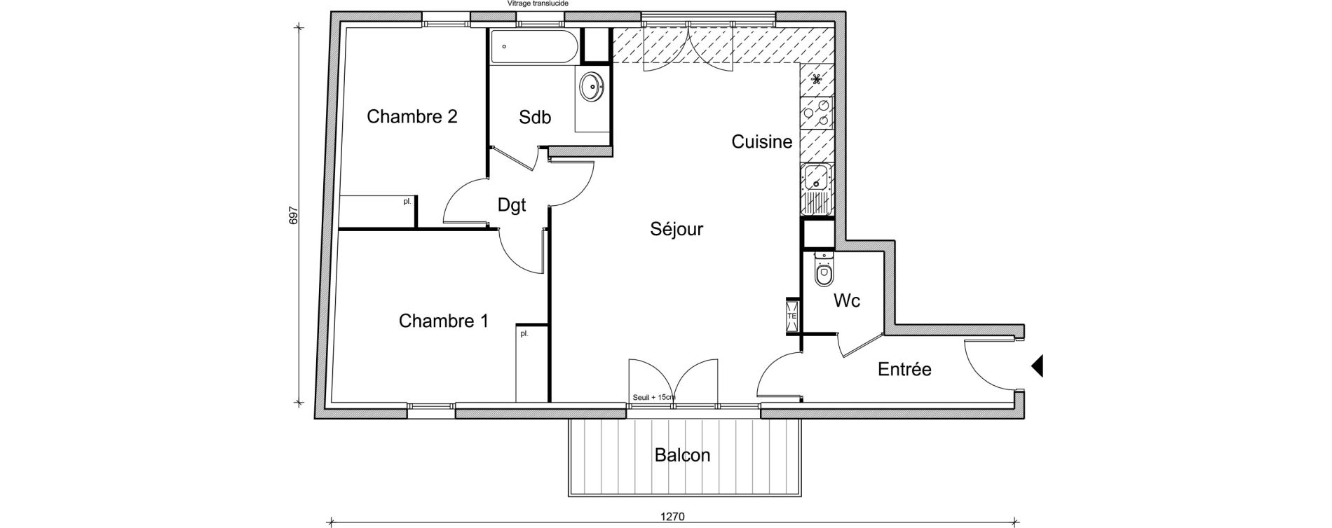 Appartement T3 de 67,80 m2 &agrave; Bezons Vaillant - couturier