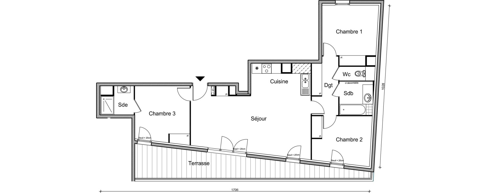 Appartement T4 de 88,40 m2 &agrave; Bezons Vaillant - couturier