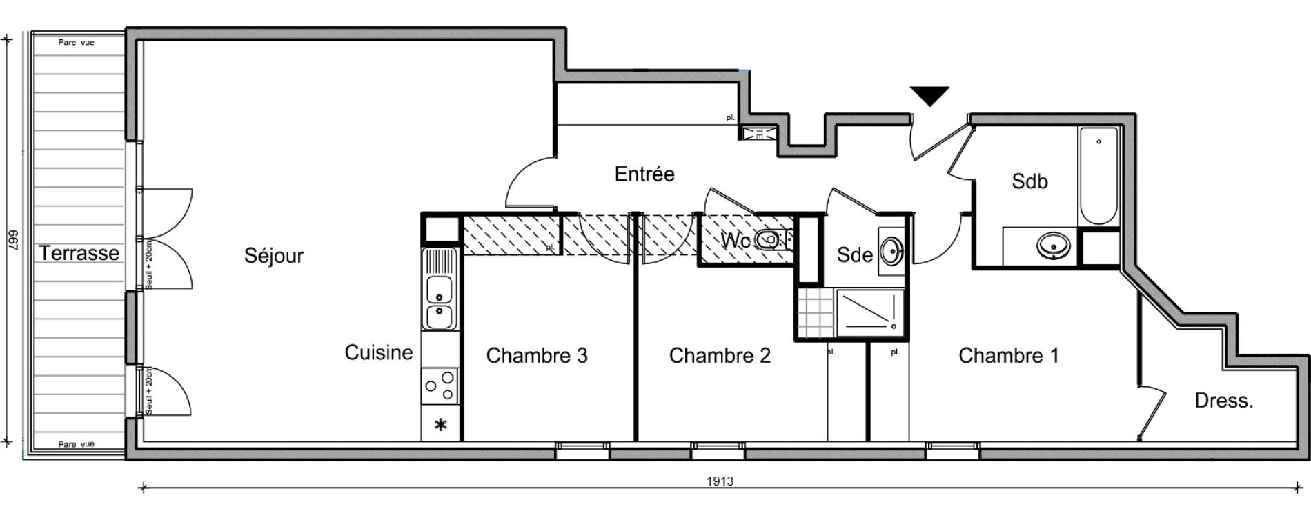 Appartement T4 de 98,30 m2 &agrave; Bezons Vaillant - couturier