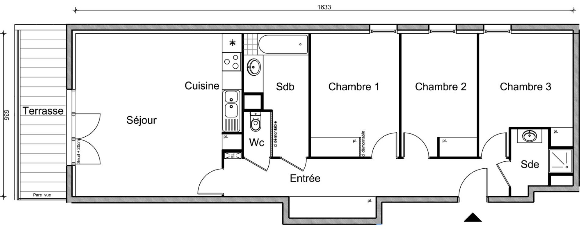Appartement T4 de 86,40 m2 &agrave; Bezons Vaillant - couturier