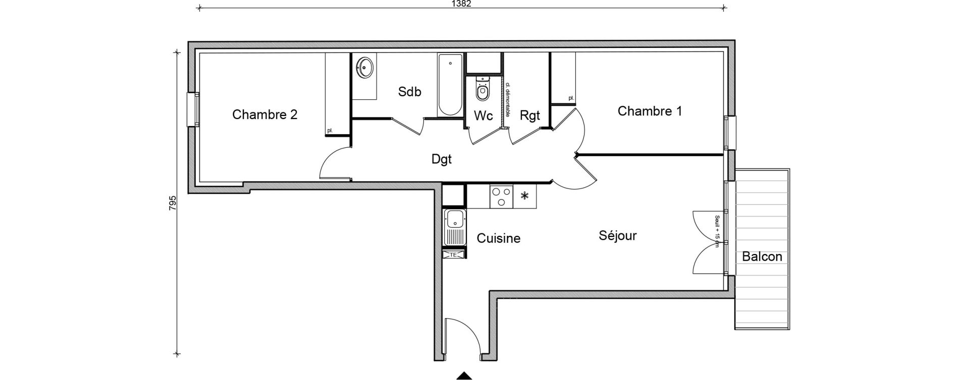 Appartement T3 de 68,20 m2 &agrave; Bezons Vaillant - couturier