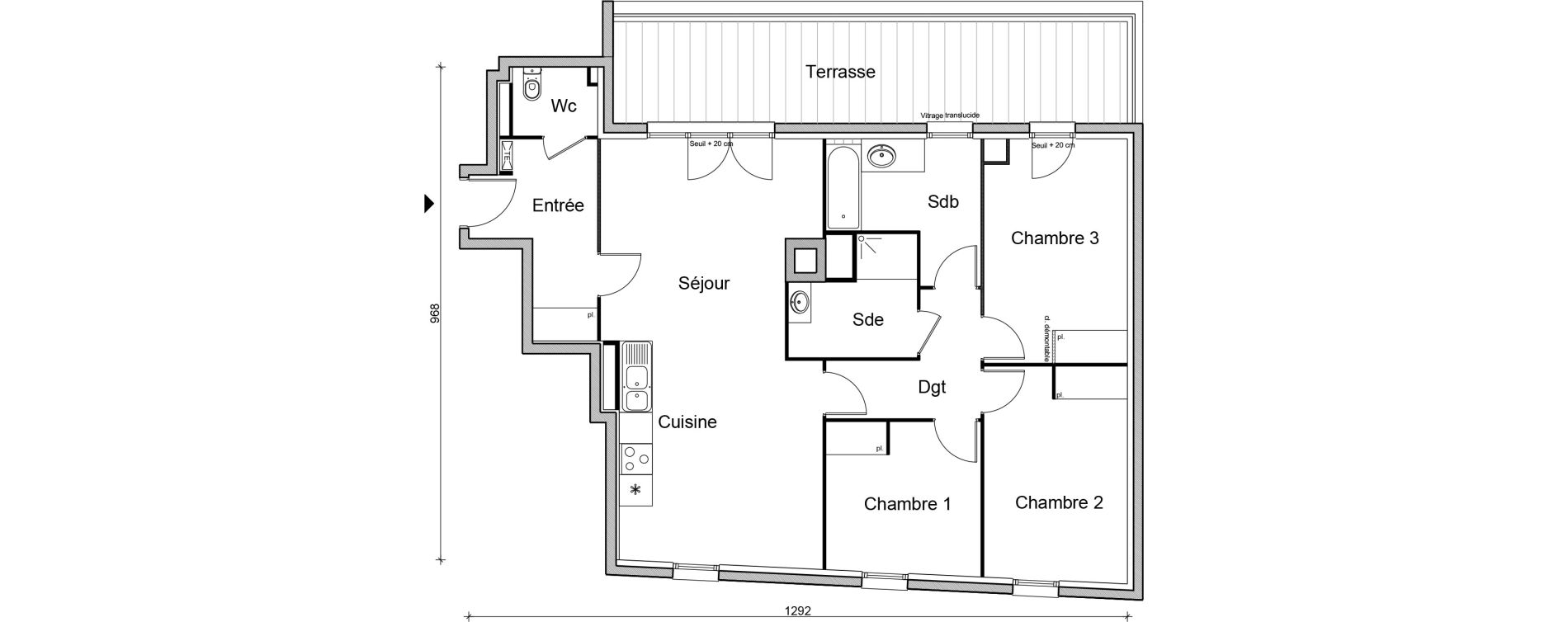 Appartement T4 de 92,50 m2 &agrave; Bezons Vaillant - couturier