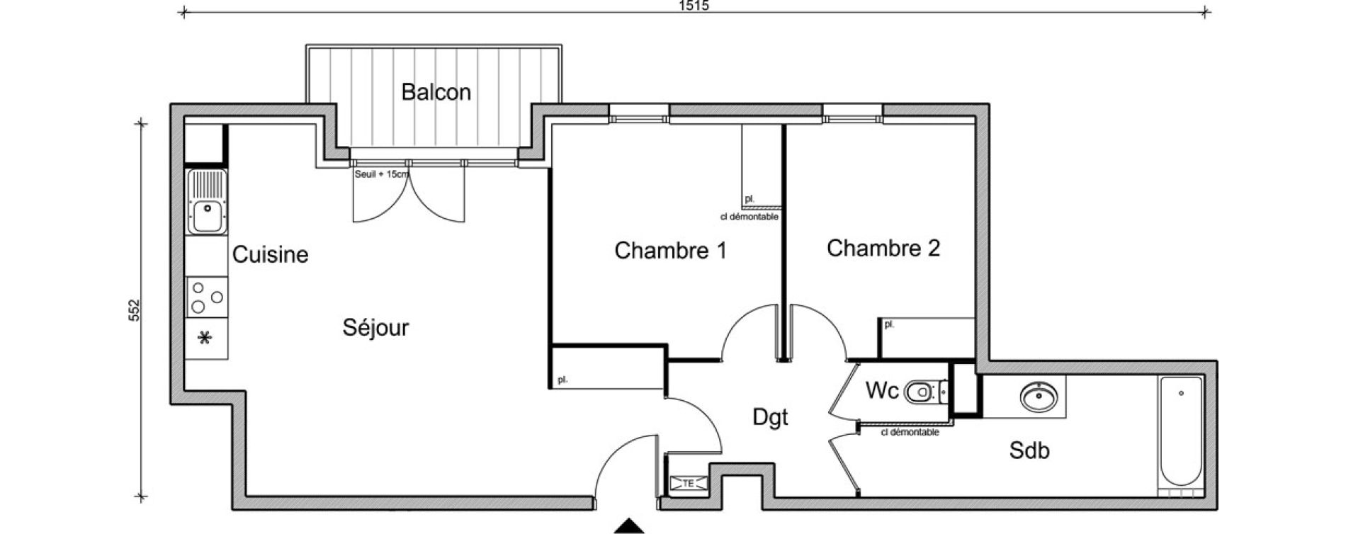 Appartement T3 de 65,30 m2 &agrave; Bezons Vaillant - couturier