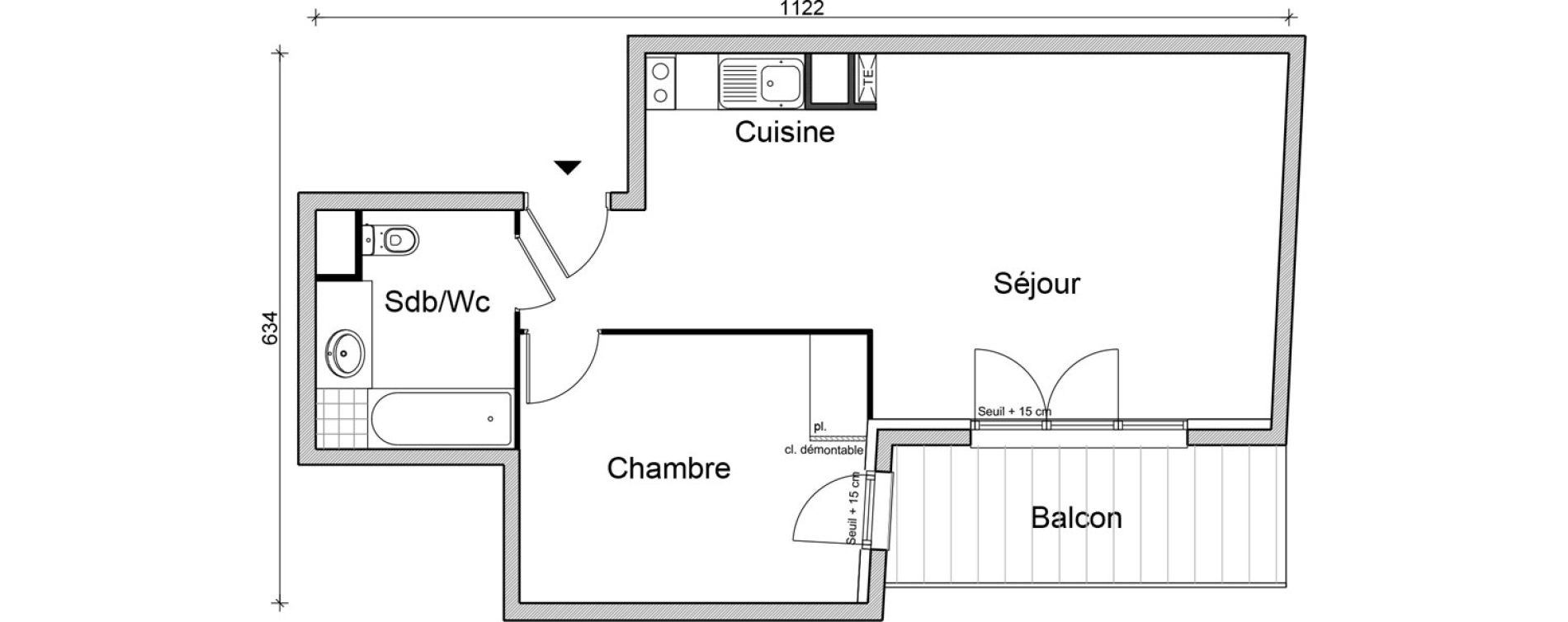 Appartement T2 de 47,90 m2 &agrave; Bezons Vaillant - couturier