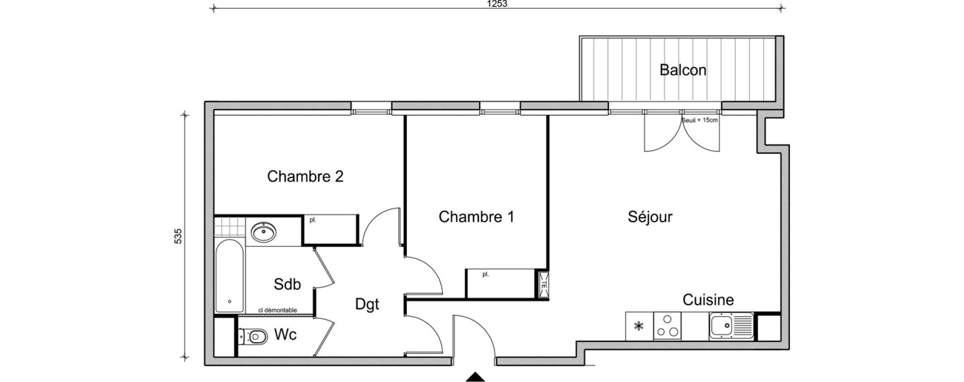 Appartement T3 de 62,90 m2 &agrave; Bezons Vaillant - couturier