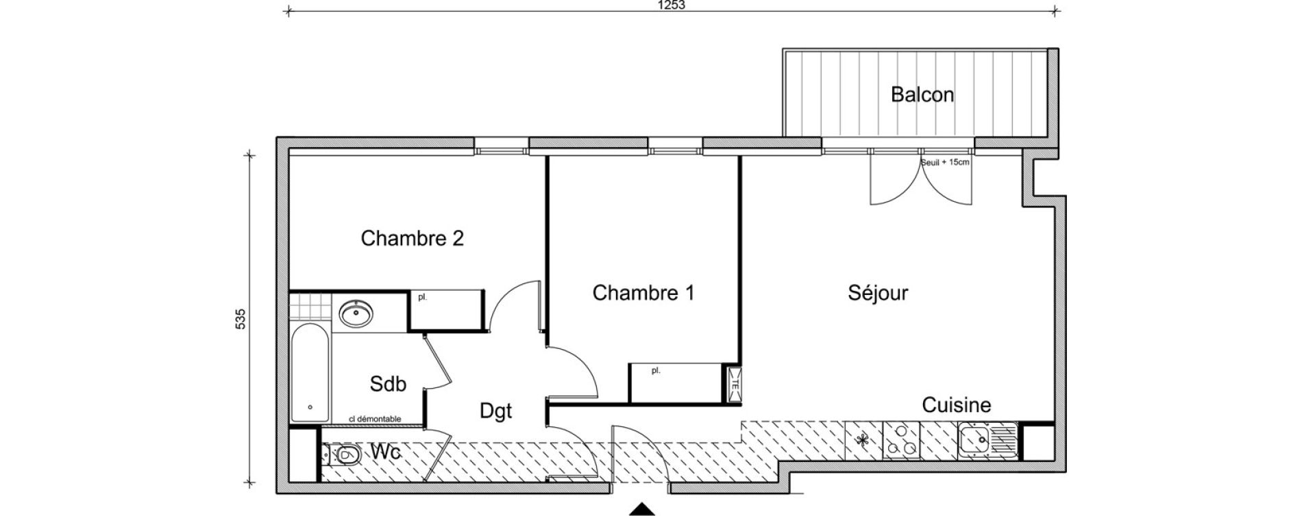 Appartement T3 de 62,90 m2 &agrave; Bezons Vaillant - couturier