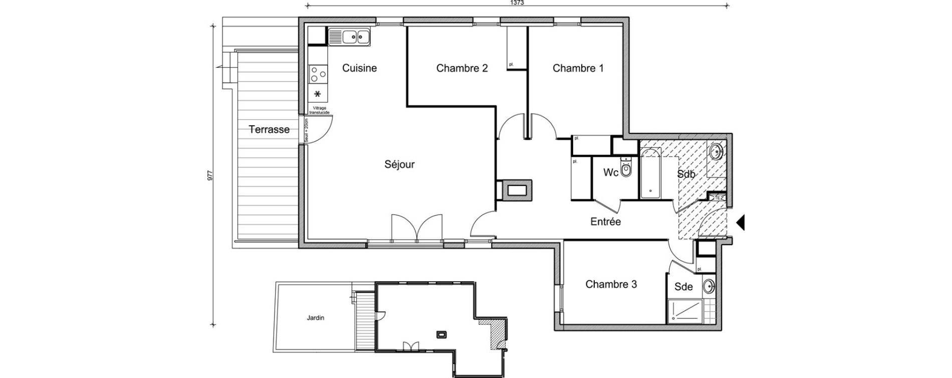 Appartement T4 de 93,62 m2 &agrave; Bezons Vaillant - couturier