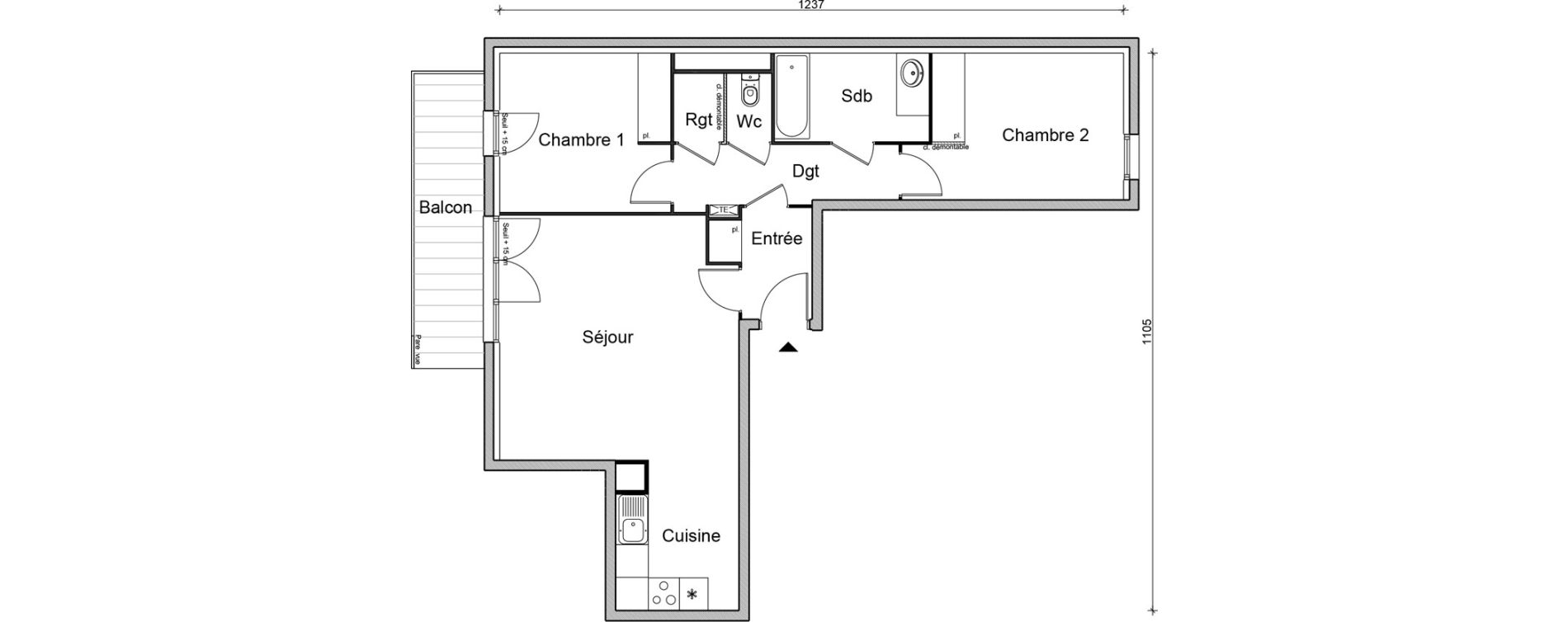 Appartement T3 de 68,90 m2 &agrave; Bezons Vaillant - couturier
