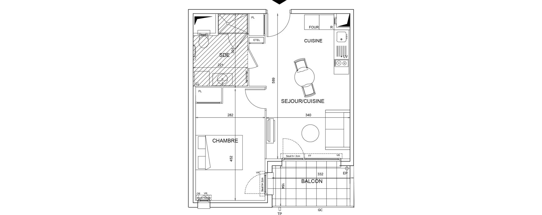 Appartement T2 meubl&eacute; de 39,72 m2 &agrave; Bezons Agriculture