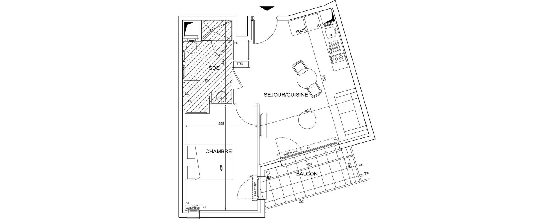 Appartement T2 meubl&eacute; de 39,77 m2 &agrave; Bezons Agriculture