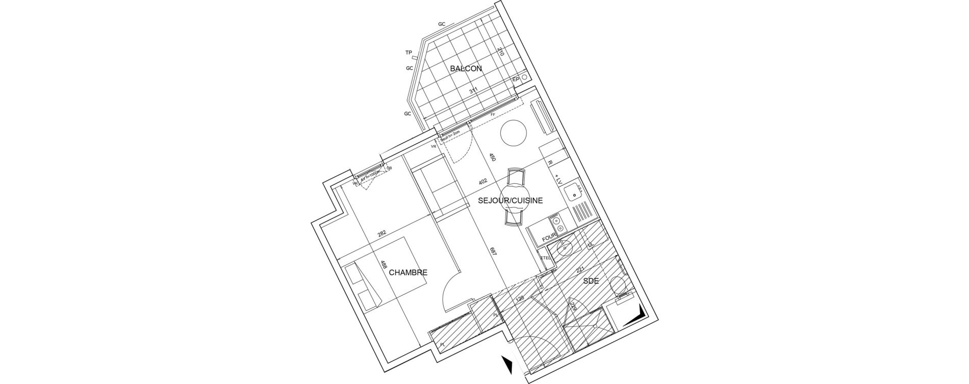 Appartement T2 meubl&eacute; de 38,27 m2 &agrave; Bezons Agriculture