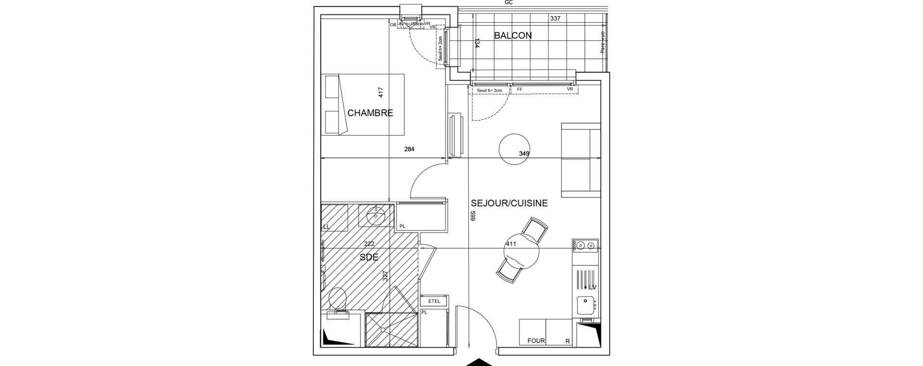 Appartement T2 meubl&eacute; de 40,26 m2 &agrave; Bezons Agriculture